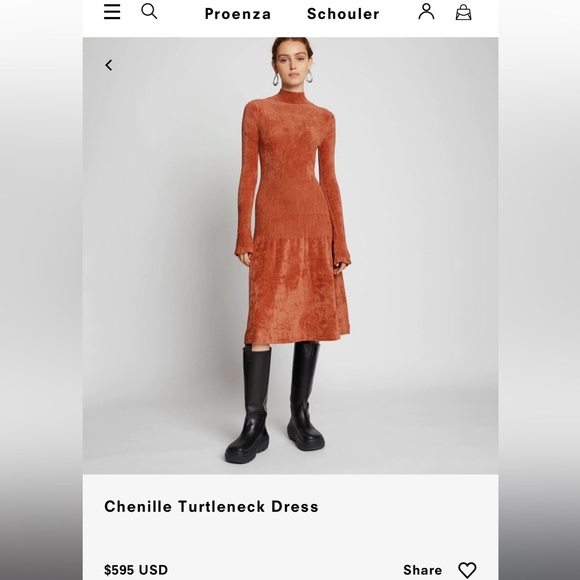 Proenza Schouler White Label Chenille Turtleneck Dress - Picture 2 of 6